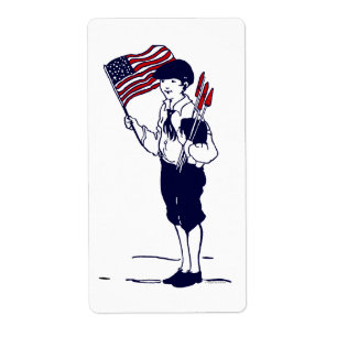 Vintage Flagge und Feuerwerkskörper der United Sta