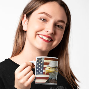 Vintage Flagge US USA mit amerikanischem Adler Kaffeetasse
