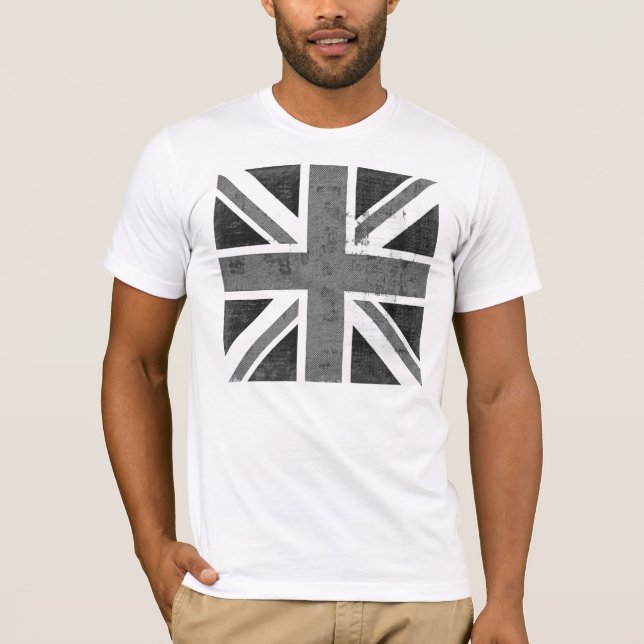 Vintage Flagge Vereinigtes Königreich T - Shirt (Vorderseite)