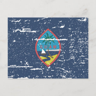 Vintage Flagge von GUAM Postkarte