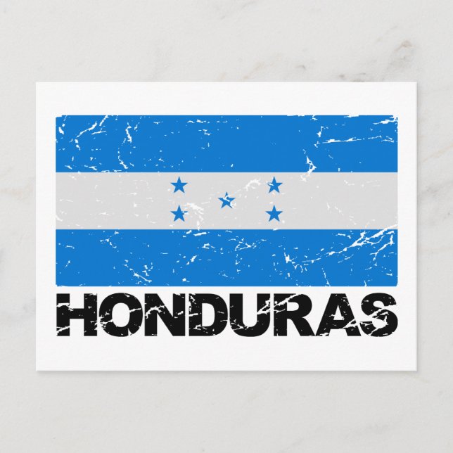 Vintage Flagge von Honduras Postkarte (Vorderseite)