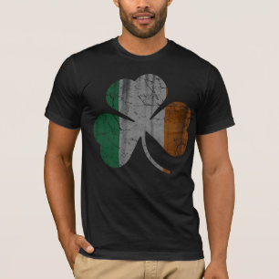 Vintage Flagge von Irland-Kleeblatt T-Shirt