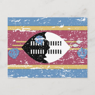 Vintage-Flagge von Swasiland Postkarte