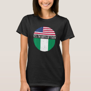 VINTAGE Flaggen der USA und Nigerias Ja, ich bin b T-Shirt