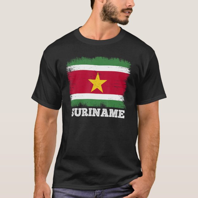 Vintage Flaggenüberschriftsmarkierungen Länderrück T-Shirt (Vorderseite)