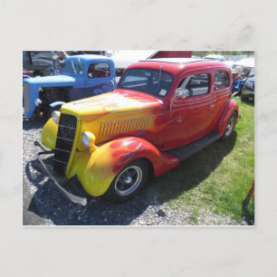 Vintage Flame Auto Postkarte