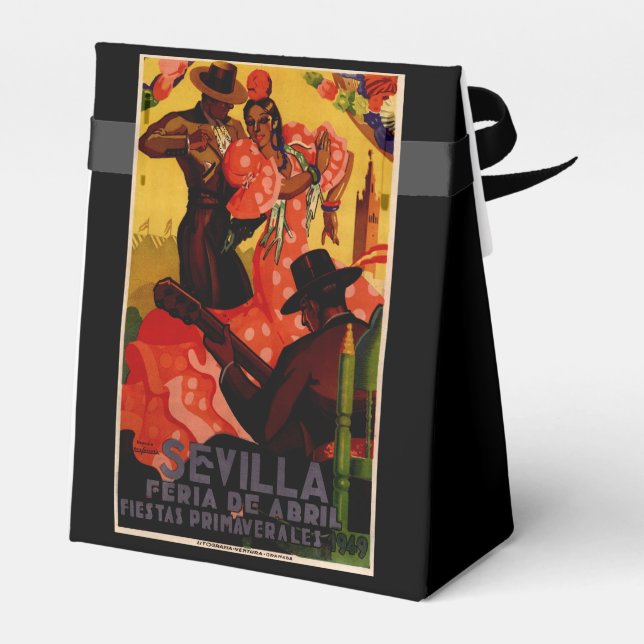 Vintage Flamenco-Tänzer Spanisch Geschenkschachtel (Rückseite)