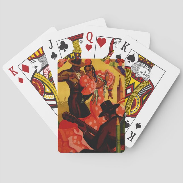 Vintage Flamencotänzer spanisch Spielkarten (Rückseite)
