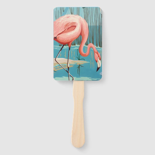 Vintage Flamingo Fächer (Vorderseite)