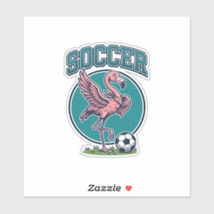 Vintage-Flamingo-Fußballspieler-Grafik-Shirt_1 Aufkleber