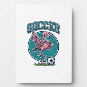 Vintage-Flamingo-Fußballspieler-Grafik-Shirt_1 Fotoplatte