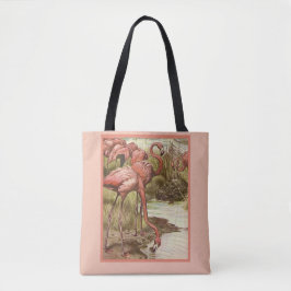 Vintage Flamingo-Illustration Tasche