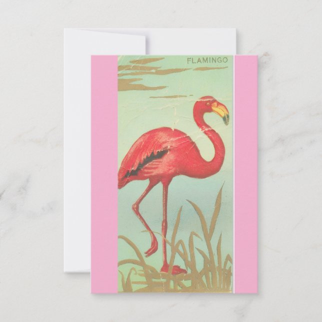 Vintage Flamingo Save The Date (Vorderseite)