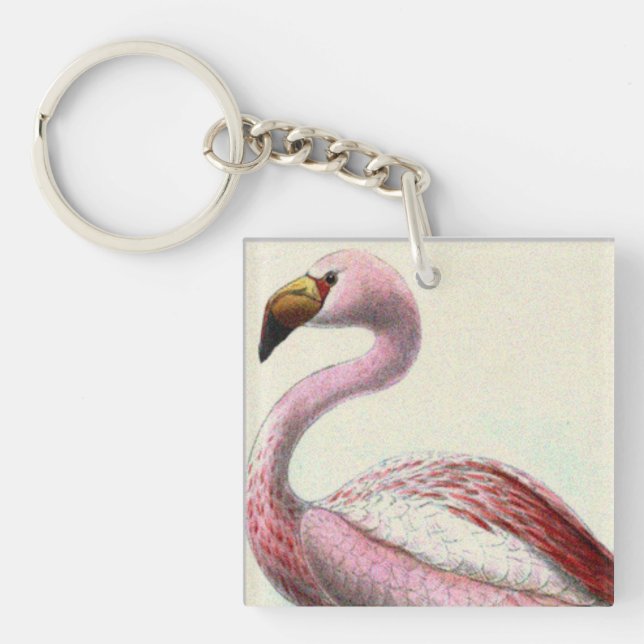 Vintage Flamingo Schlüsselanhänger (Vorderseite)