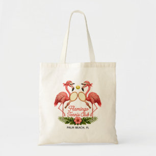 Vintage Flamingo Tennisclub Personalisiert Tragetasche