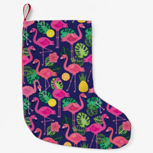 Vintage Flamingos, Sommerelemente Kleiner Weihnachtsstrumpf