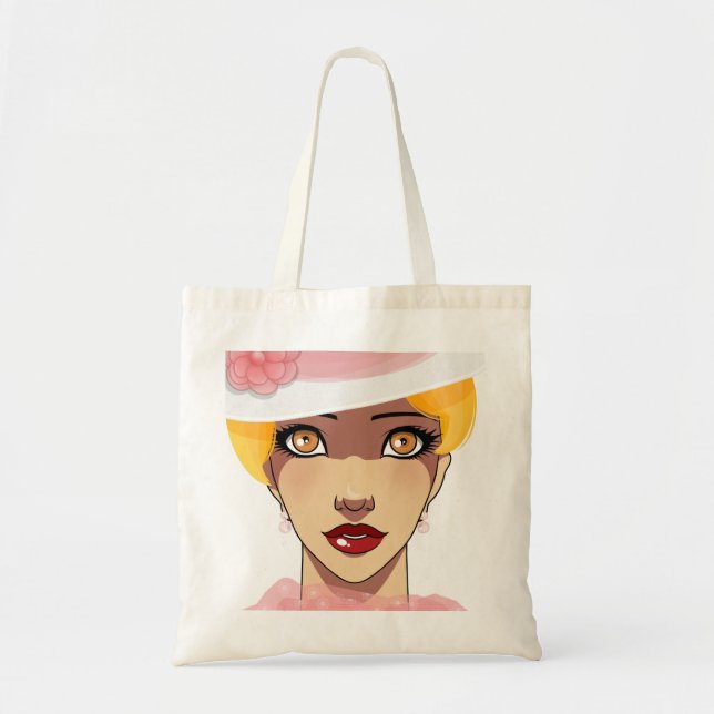 Vintage-Flapper-Frau  Tragetasche (Vorne)