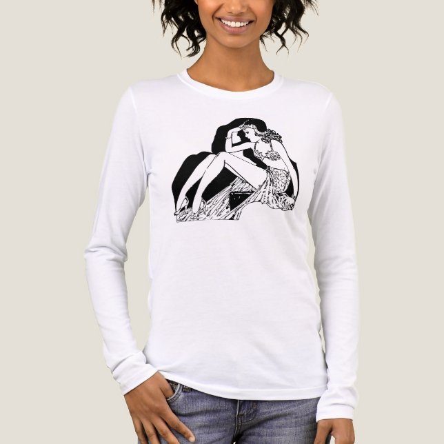 Vintage Flapper Linienkunst Tri-Blend Shirt (Vorderseite)