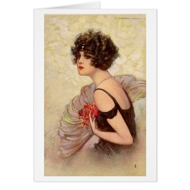 Vintage Flapper mit dunklen Locken, (Vorne)