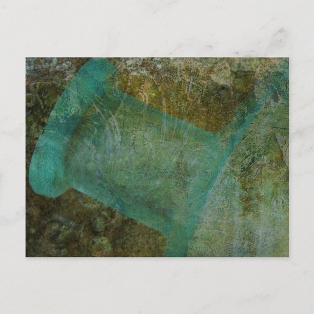 Vintage Flasche Grunge Postkarte (Vorderseite)