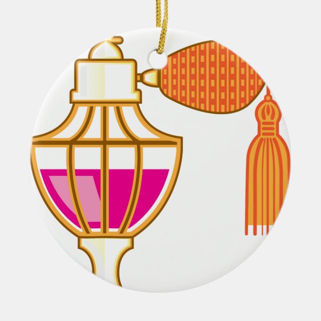 Vintage Flasche Parfüm Keramikornament (Vorne)