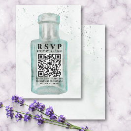 Vintage Flasche QR Code Hochzeit RSVP
