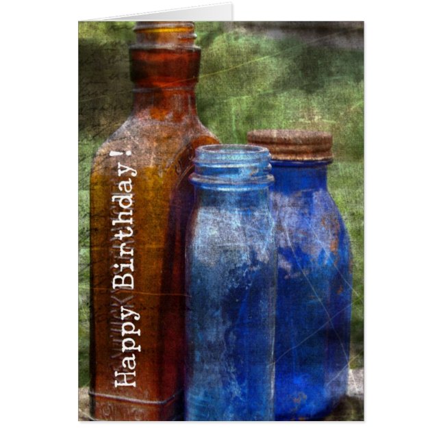 Vintage Flasche Stillleben glücklich Geburtstag (Vorne)