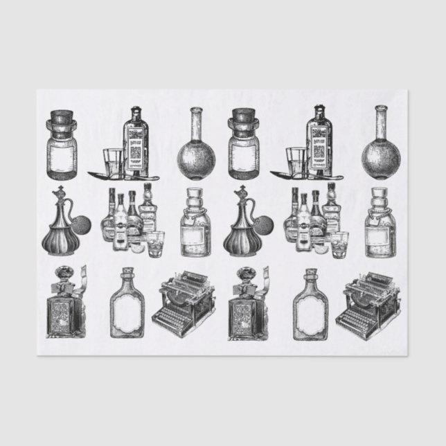 Vintage Flaschen Seidenpapier (Vorderseite)