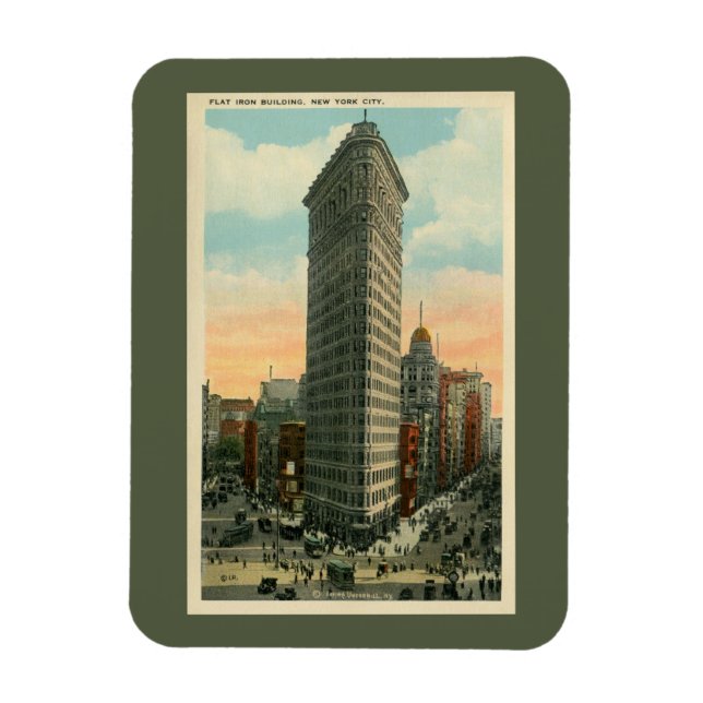 Vintage Flatiron Building New York City Magnet (Vertikal)