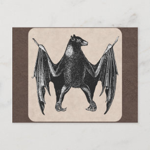 Vintage Fledermaus Druck Postkarte