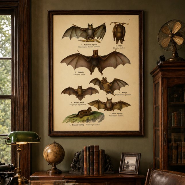 Vintage Fledermaus-Illustrationen Poster (Von Creator hochgeladen)