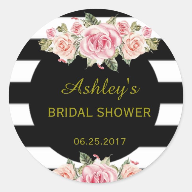 Vintage  Fleur Chic arrondi Faveur Étiquette (Devant)