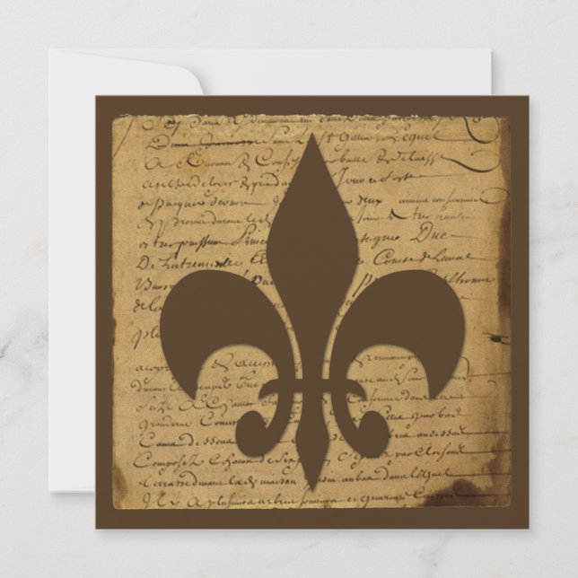 Vintage Fleur de Lis Faire-part de mariage (Devant)