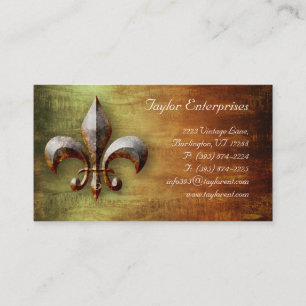 Vintage Fleur de lis Logo Carte de visite