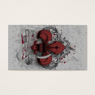 Vintage Fleur-de-lis-Rot-Metal-Grunge-Effekte