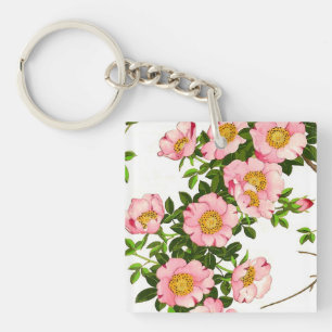 Vintage fleurs de cerises japonaises, rose et or