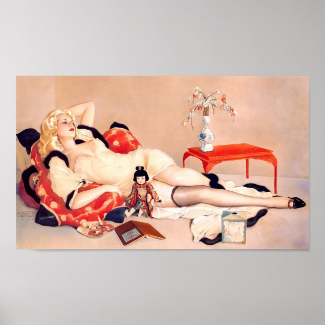 Vintage Fleurs du Mal von Vargas Poster (Vorne)