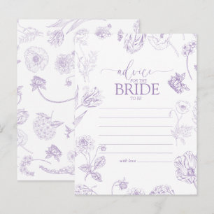 Vintage Flieder Lavendel Blumen Hochzeitsratschlag Postkarte