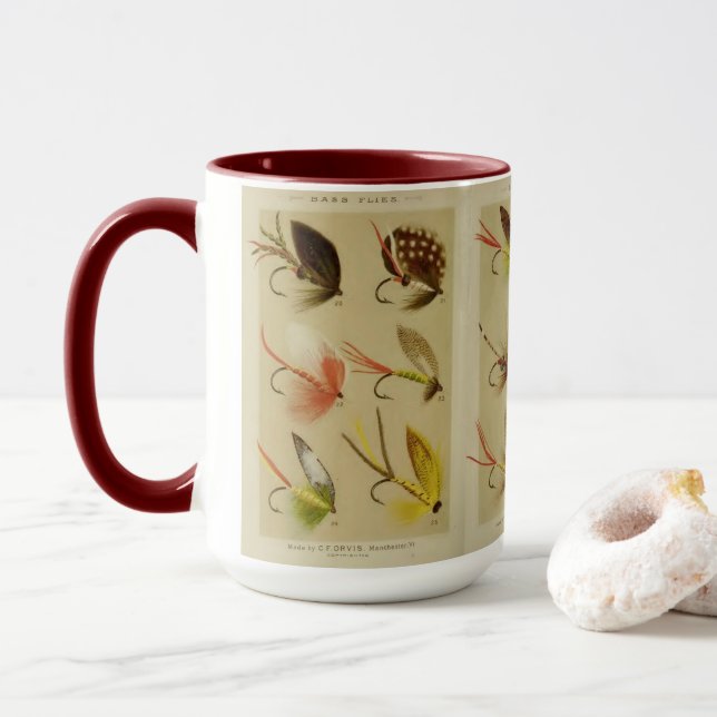 "Vintage Fliegen Fischer" Tasse (Mit Donut)
