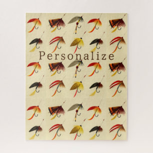 Vintage Fliegenfischerei Flyer lockt Fischer