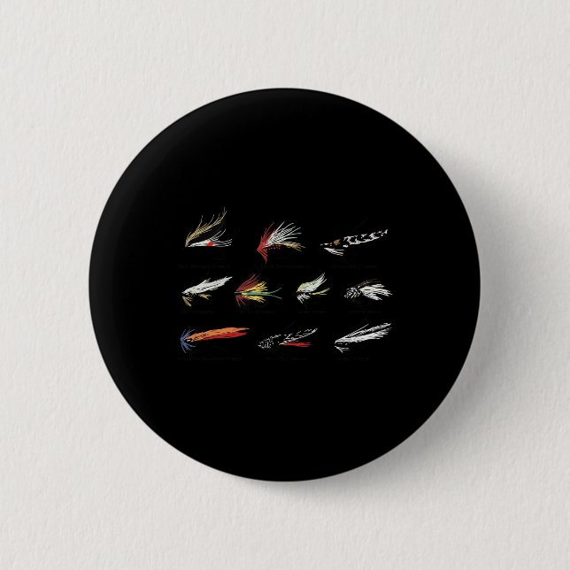 Vintage-Fliegenfischköder in Farbe  Button (Vorderseite)