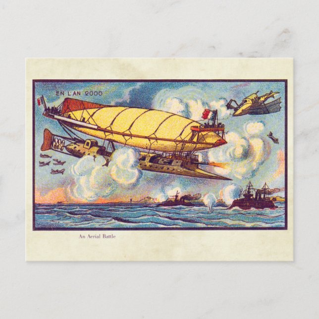 Vintage Fliegmaschinen - Farbkunst Postkarte (Vorderseite)