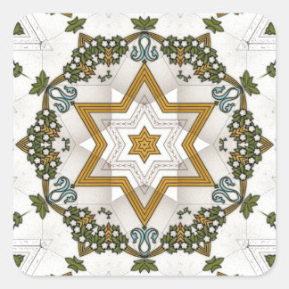 Vintage-Fliese Quadratischer Aufkleber