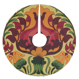 Vintage Fliesen, Jugendstil-Dekoration. Polyester Weihnachtsbaumdecke