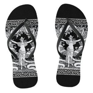 Vintage Flip Flops mit Blumenschäden