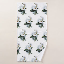 Vintage Flora Calla Lily Elegantes Badezimmer Badehandtuch