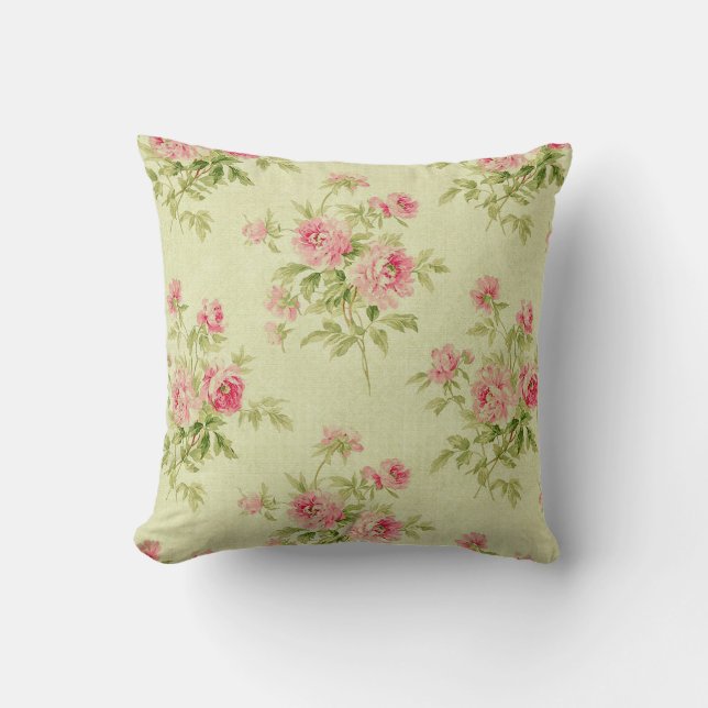 Vintage Flora Moderne Rose Beliebt Kissen (Vorderseite)