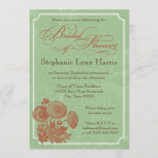 Vintage Flora (Sage & Pumpkin) Einladung