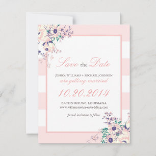 Vintage Flora Save-the-Date-Karte Save The Date