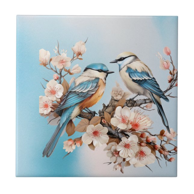 Vintage Flora und Fauna Fliese (Vorderseite)